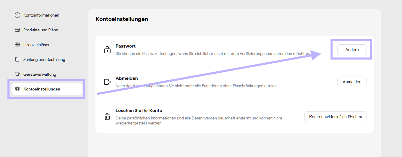 Ändern Sie das Passwort mit updf mac