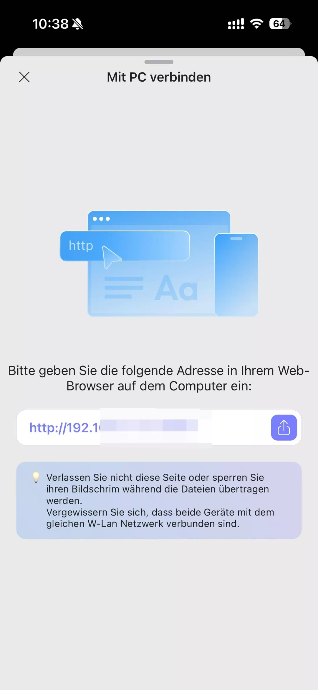 zum Importieren des Dokuments „Computer“ wählen