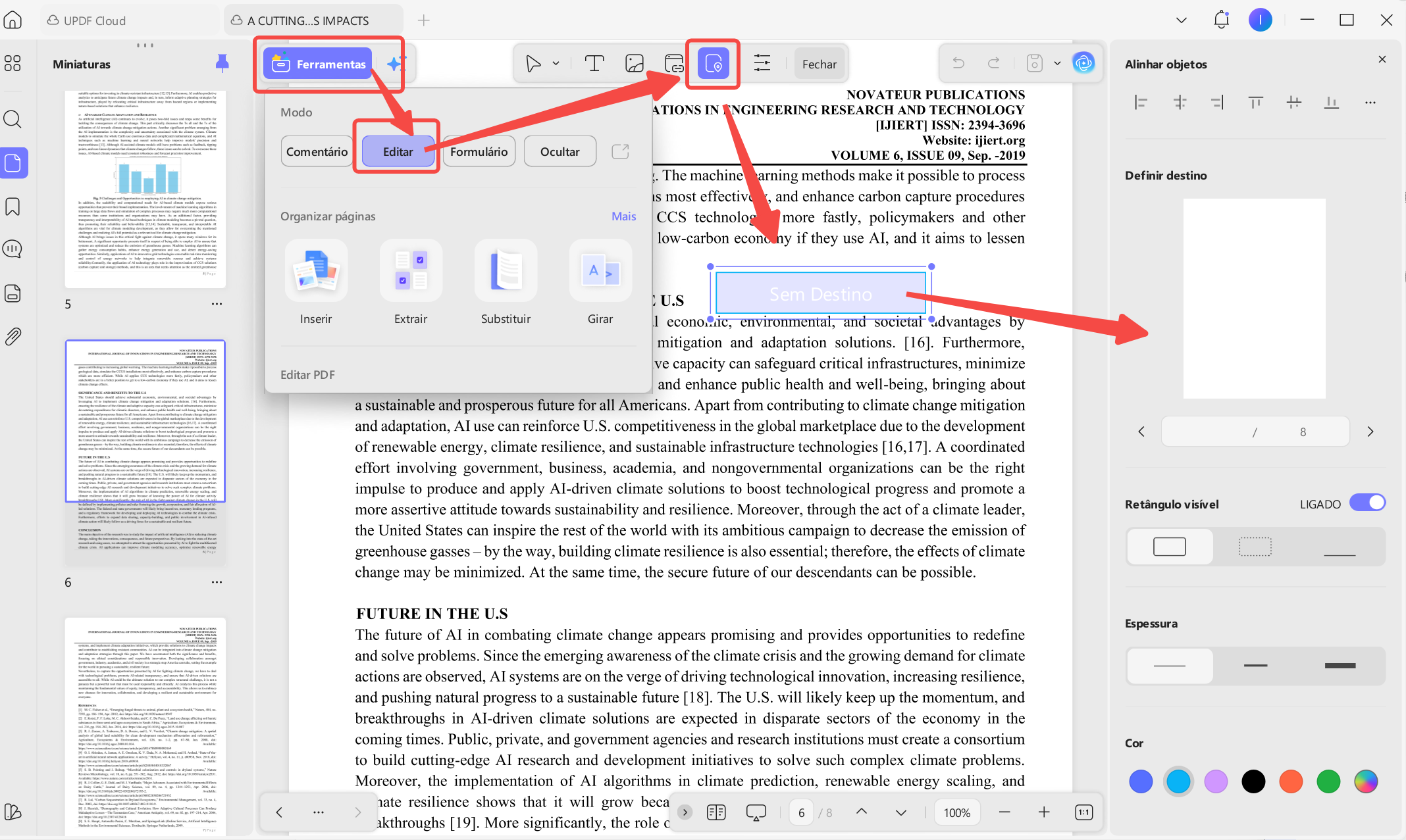Inserir & Editar Página de Link
