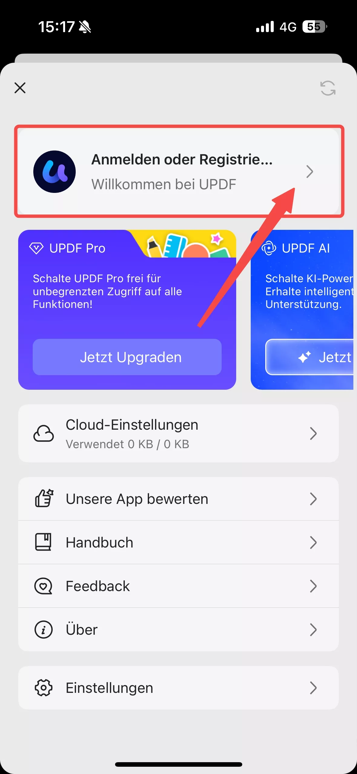 Anmelden oder Registrieren