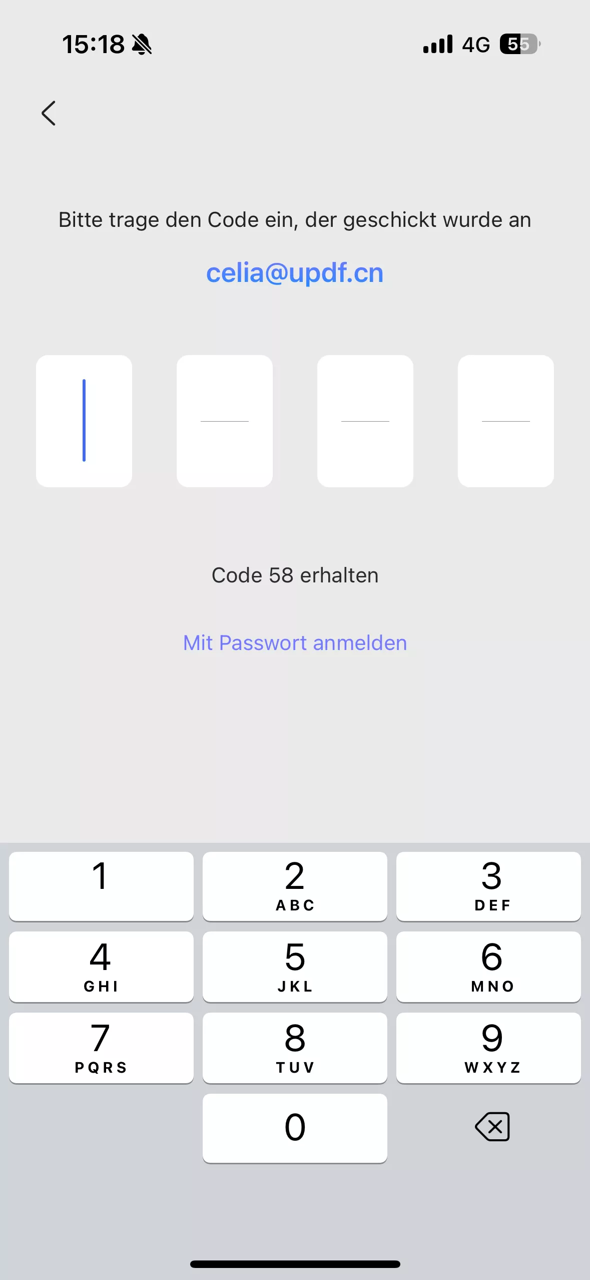Code eingeben