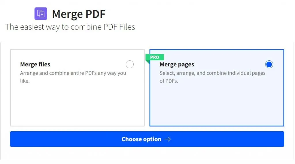 combine PDF smallpdf