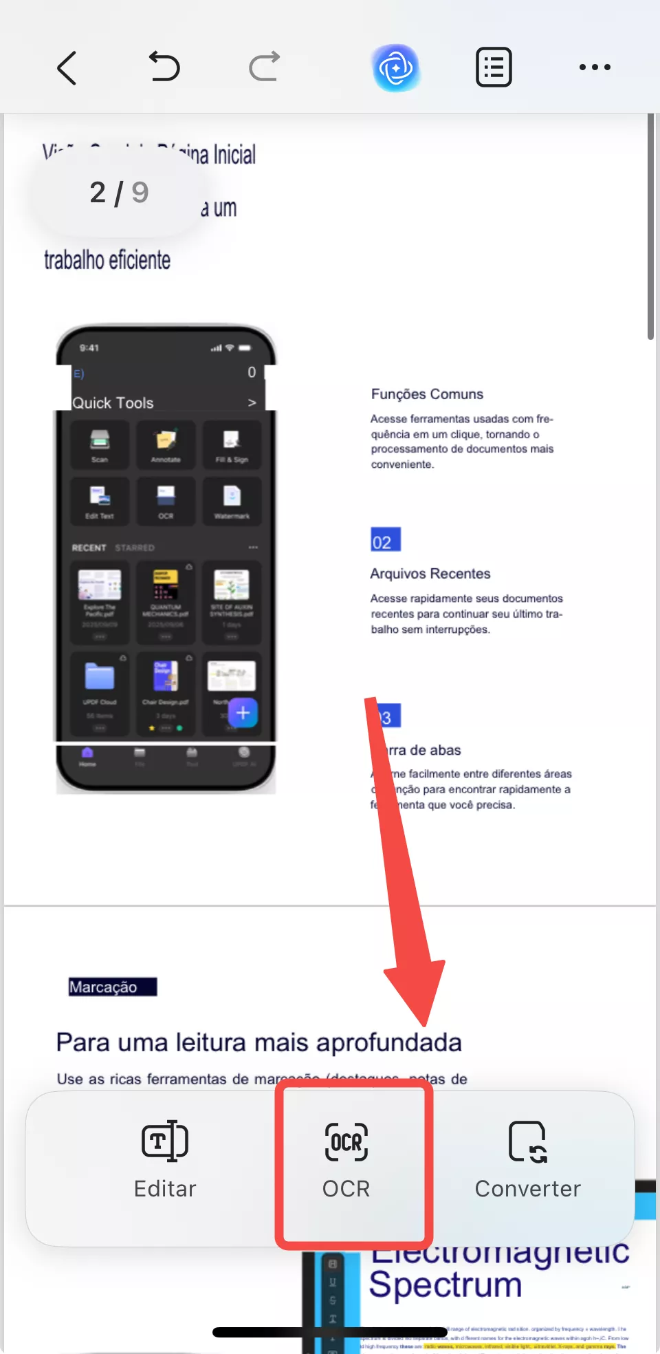 ocr no updf ios transformar texto escrito à mão em digitado
