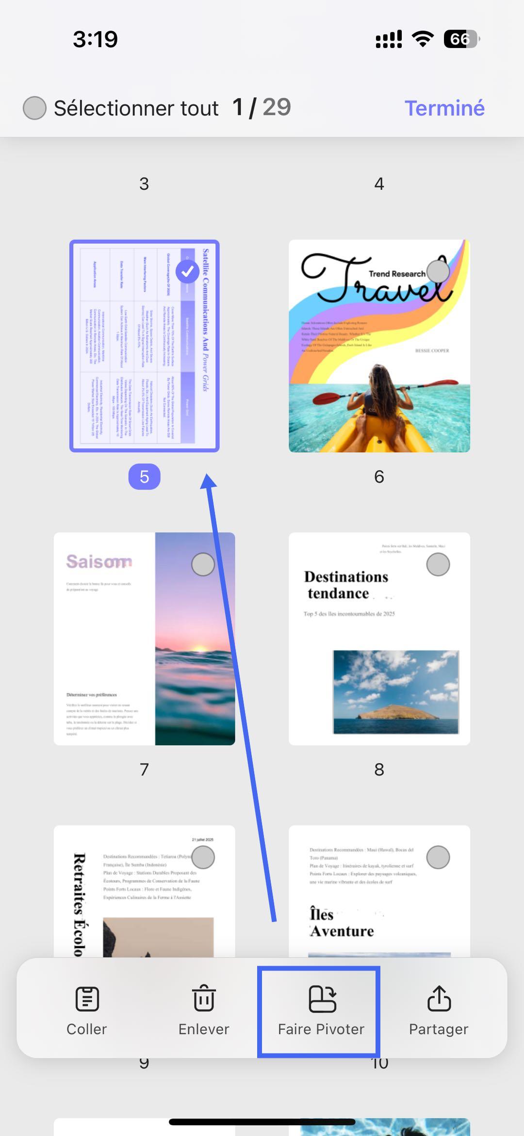 rotation des pages