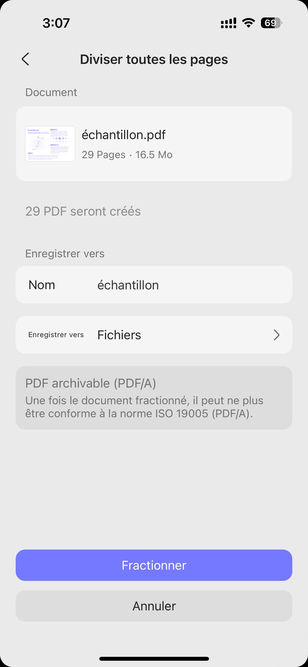 diviser toutes les pages
