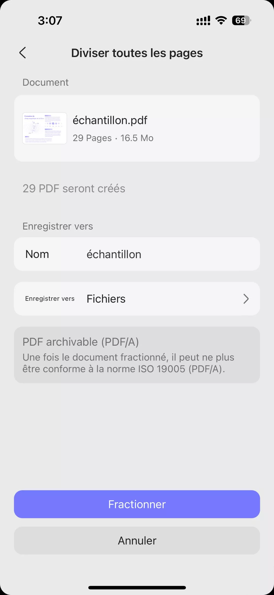 diviser toutes les pages