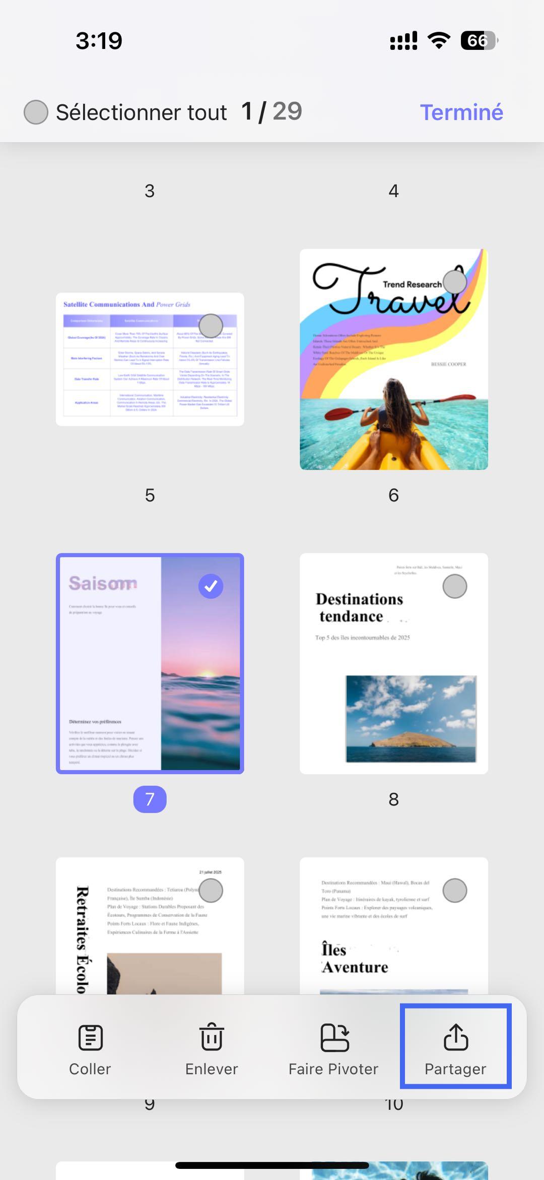 pages de partage