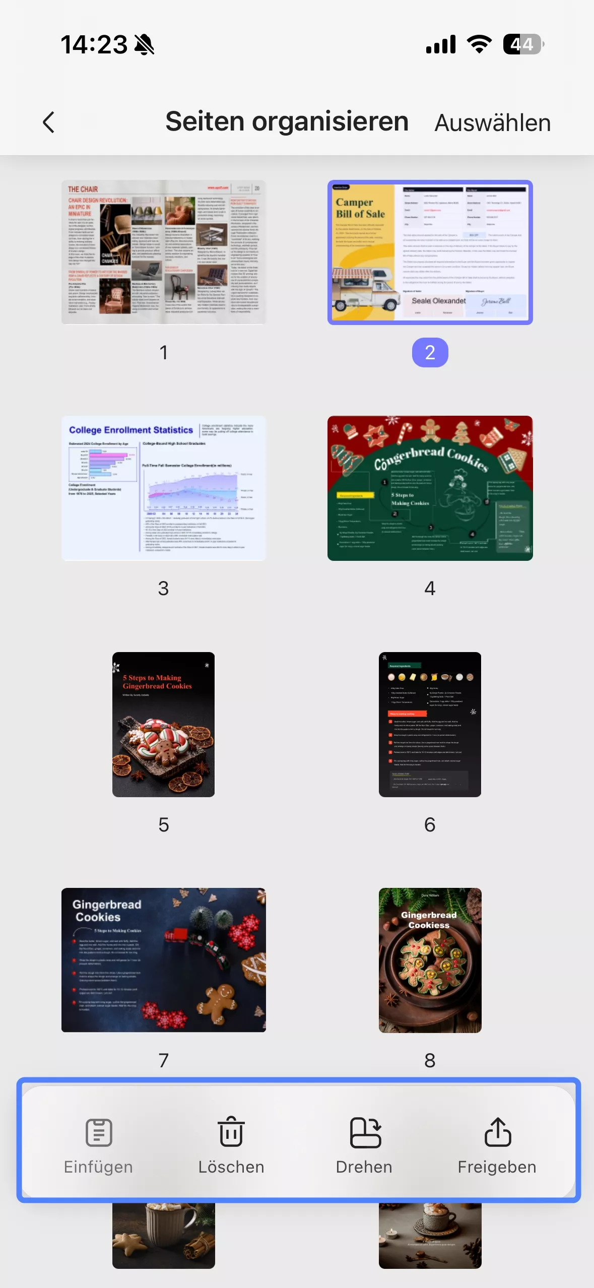 PDF-Seiten organisieren