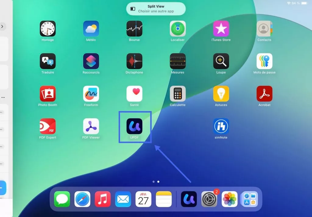 sélectionner le mode double-écran updf
