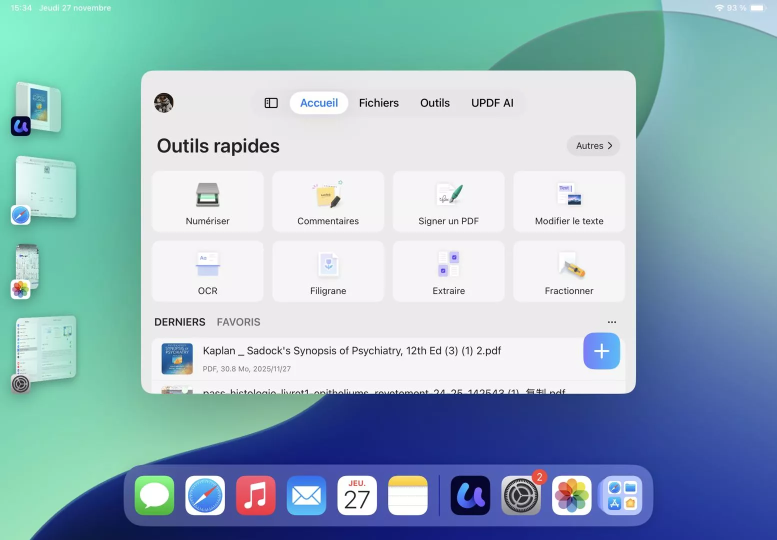 L'application que vous utilisez actuellement passe au premier plan.