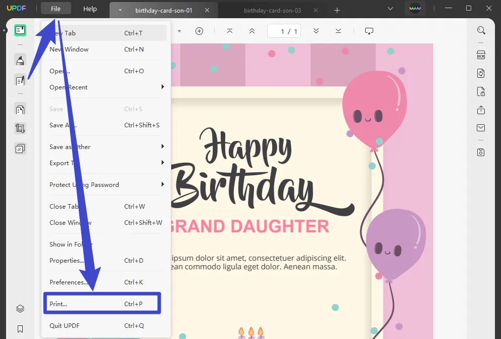 print birthday quotes for son