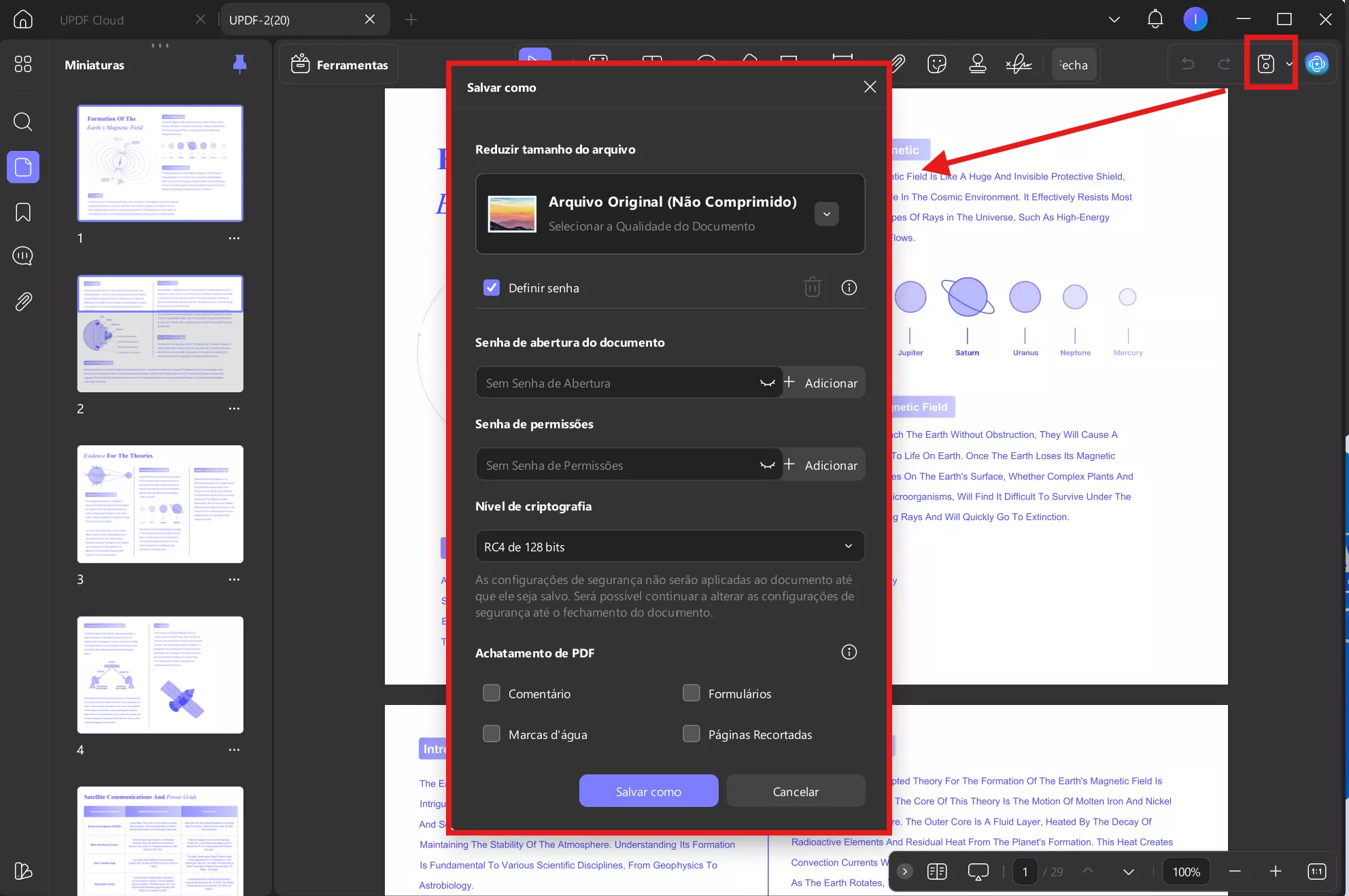 proteger pdf da impressão