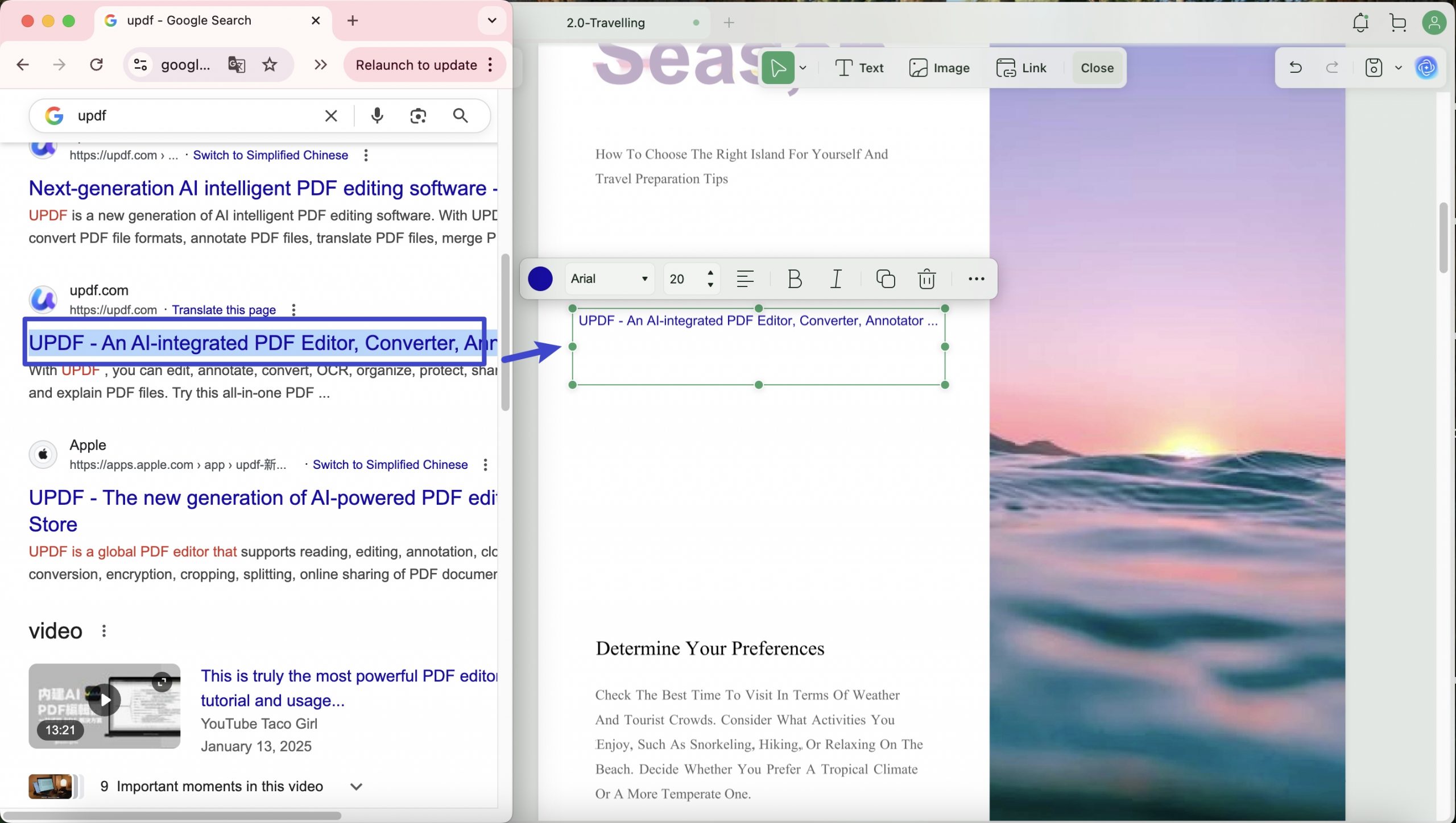 add rich text to pdf with updf mac