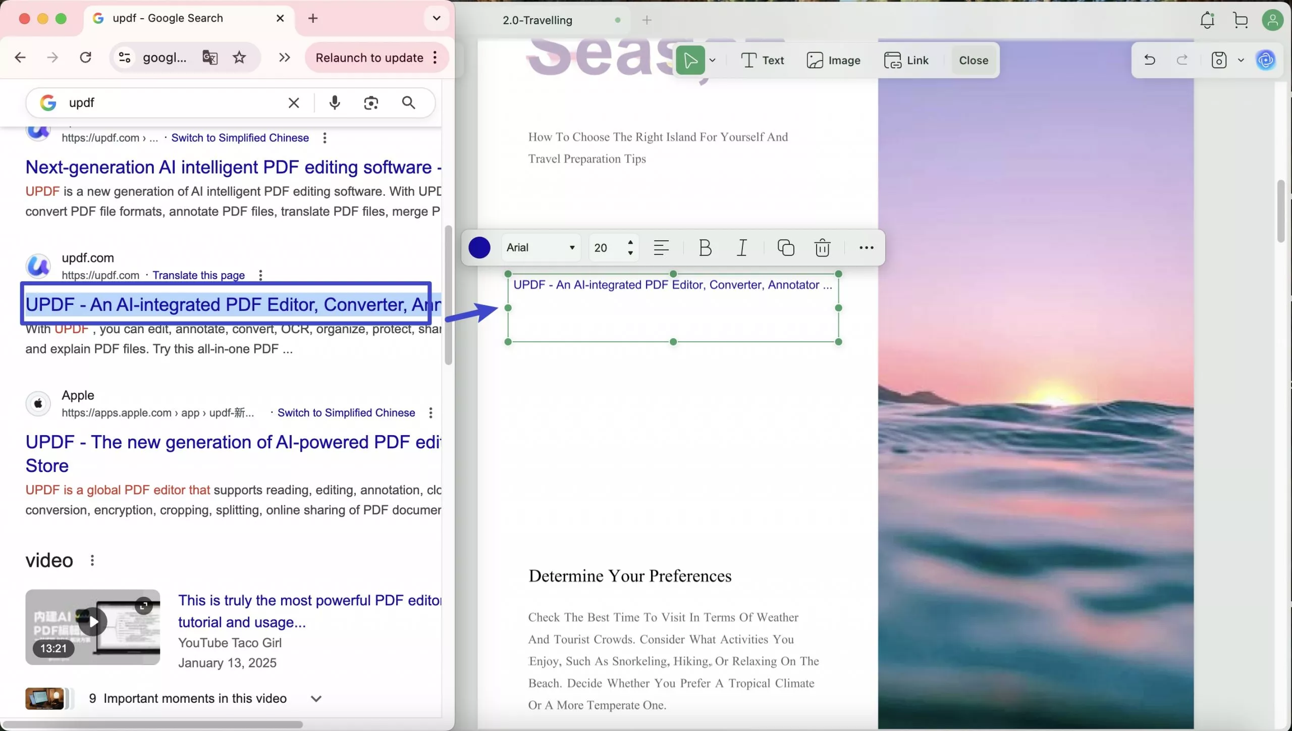 add rich text to pdf with updf mac