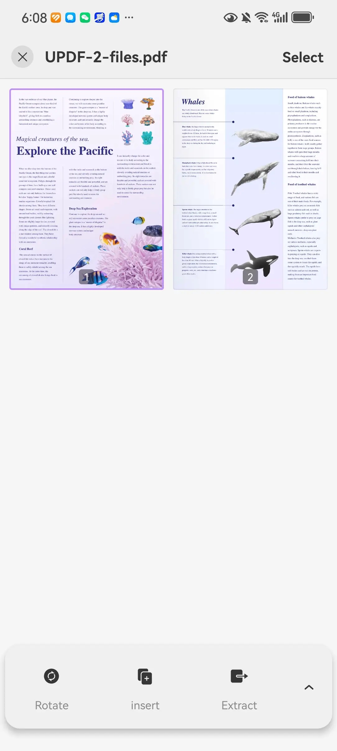 rotate pages on android