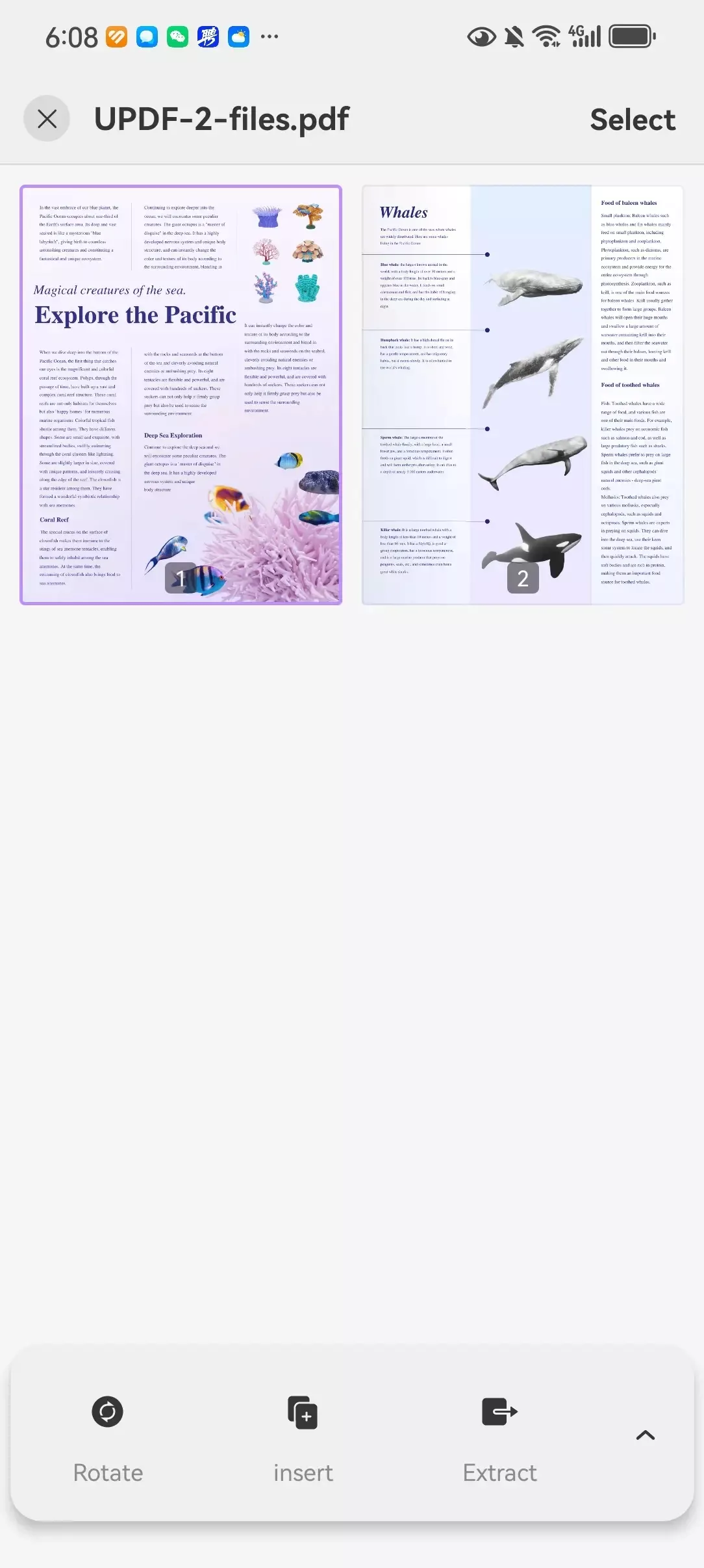 rotate pages on android