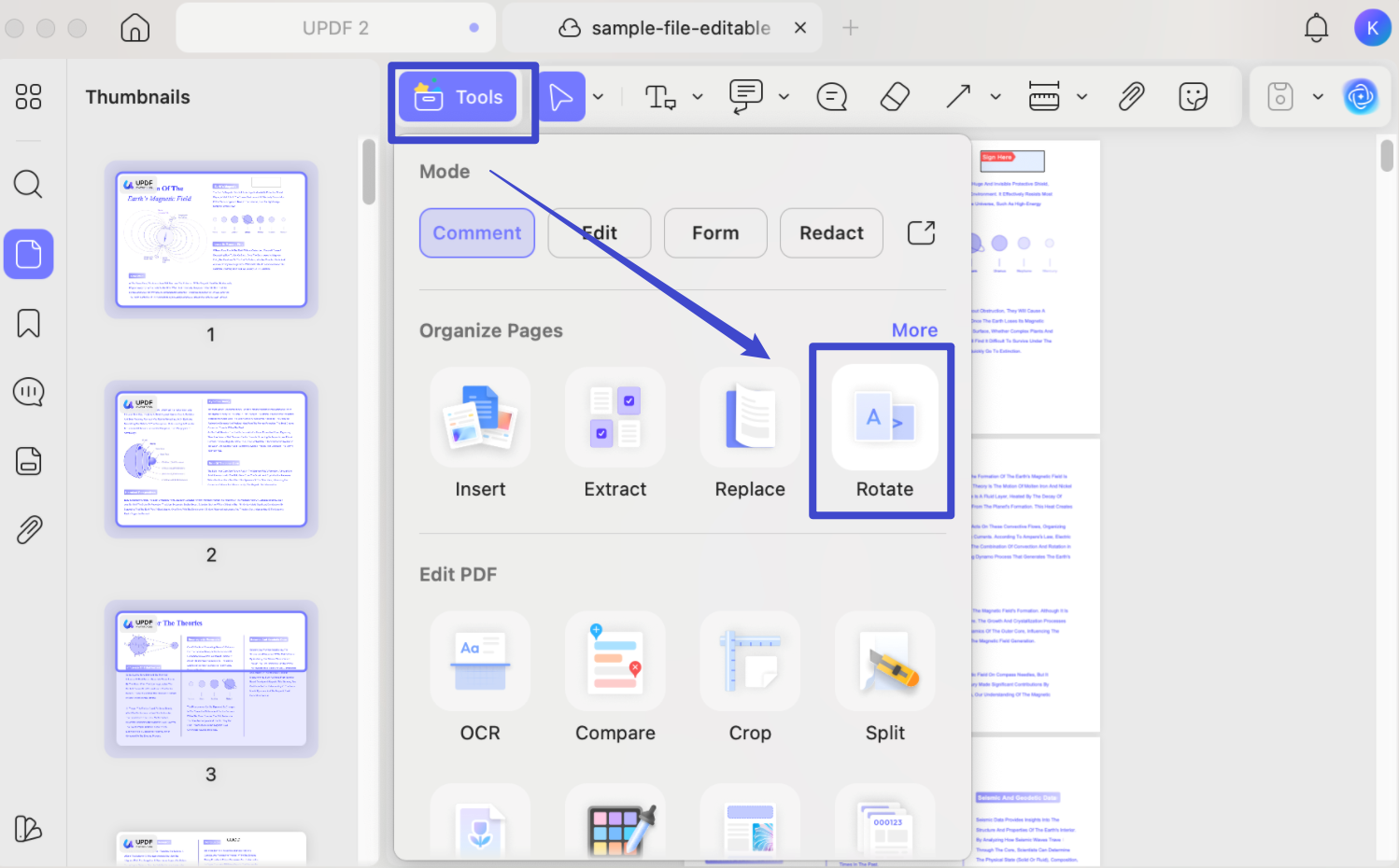 rotate pdf and save on mac