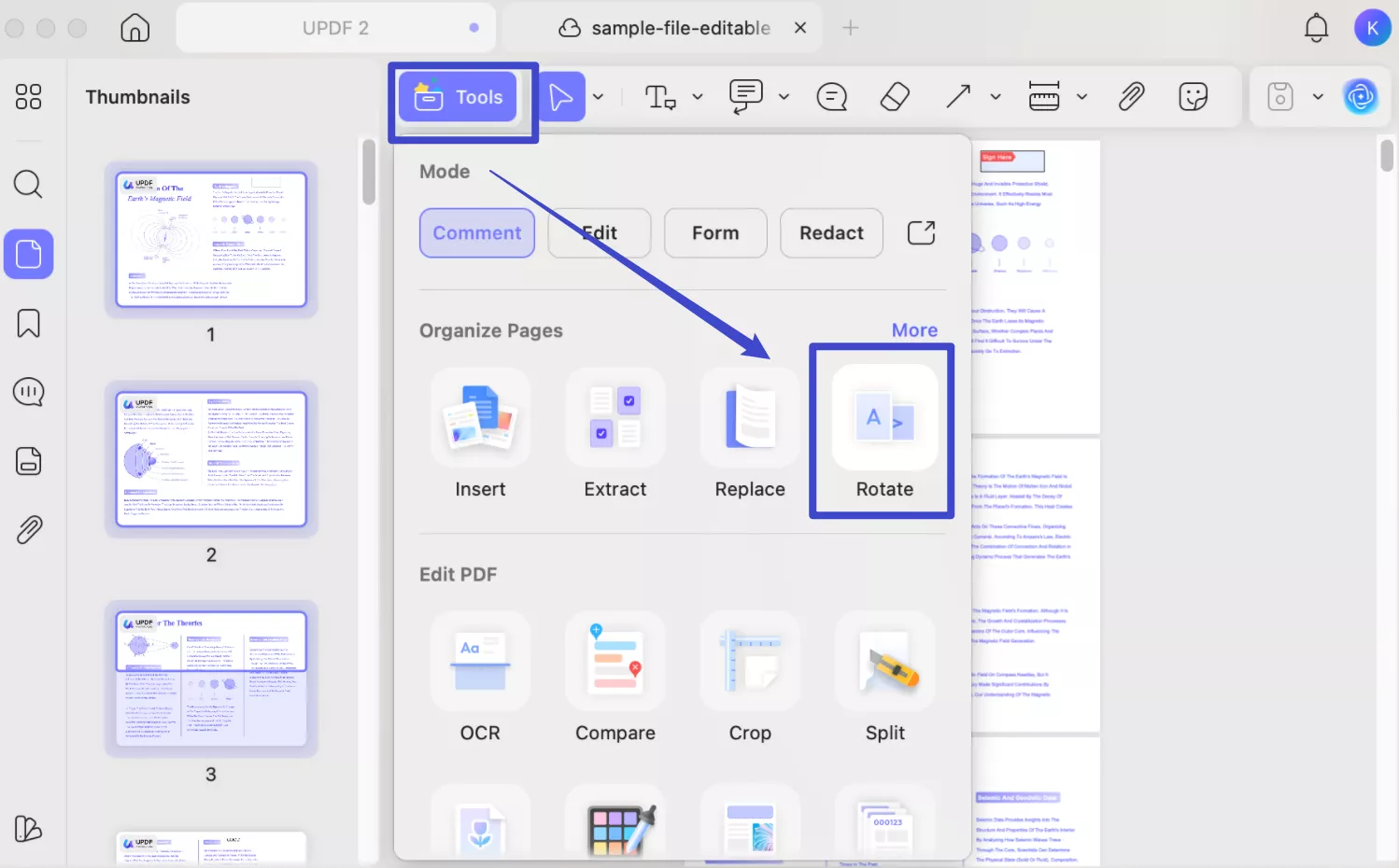 rotate pdf and save on mac