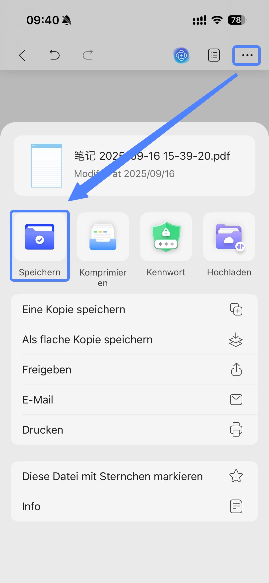 updf leere PDF speichern
