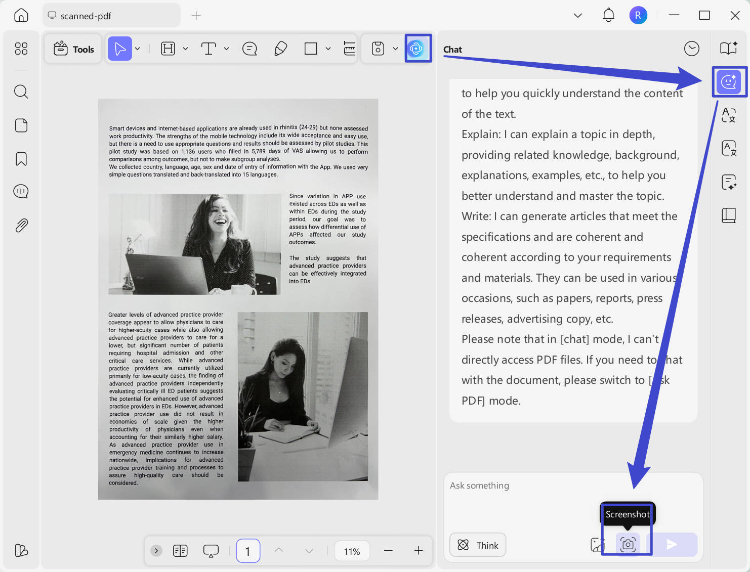 screenshot to extract text from scanned PDF to image with UPDF windows