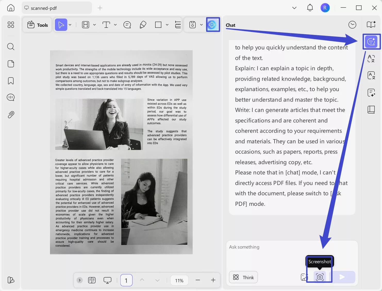 screenshot to extract text from scanned PDF to image with UPDF windows