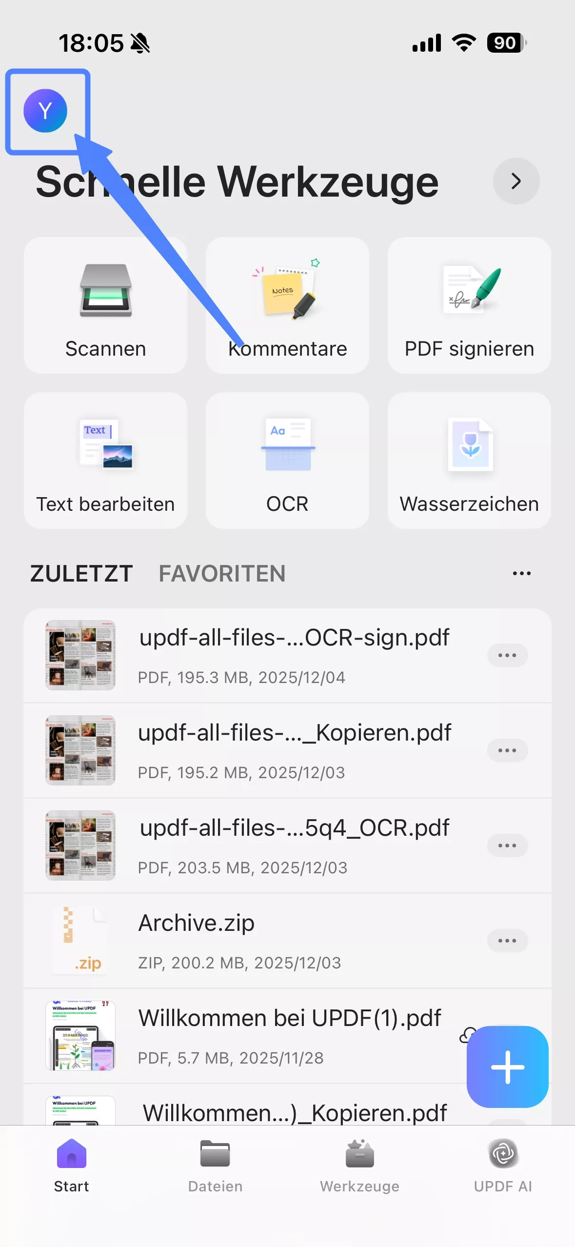 einen Passkey für UPDF festlegen