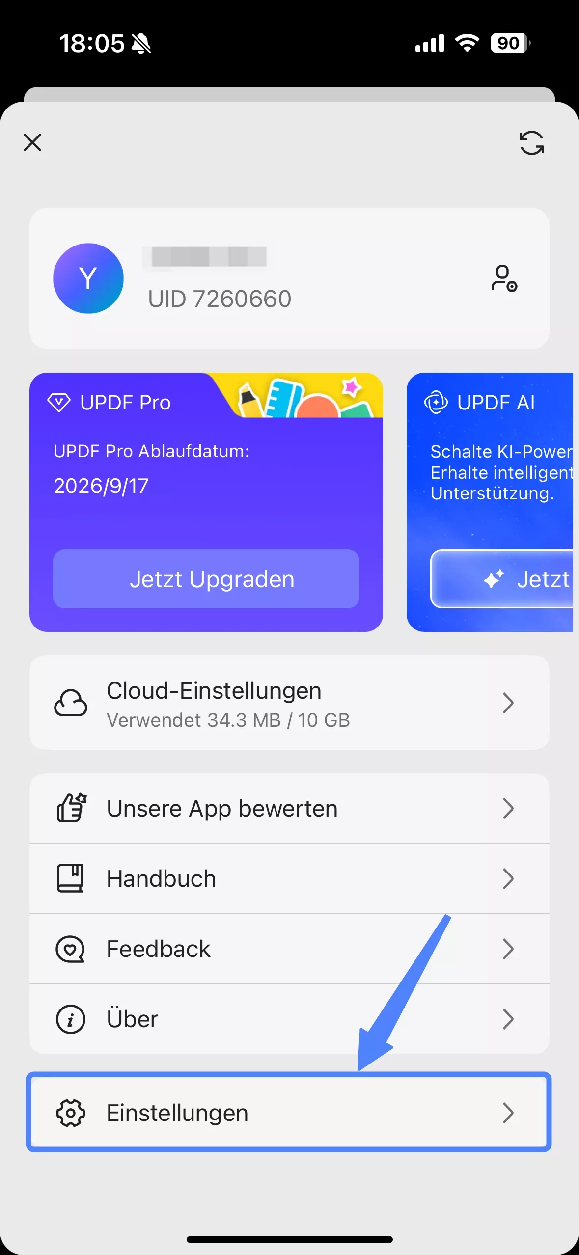 einen Passkey für UPDF festlegen