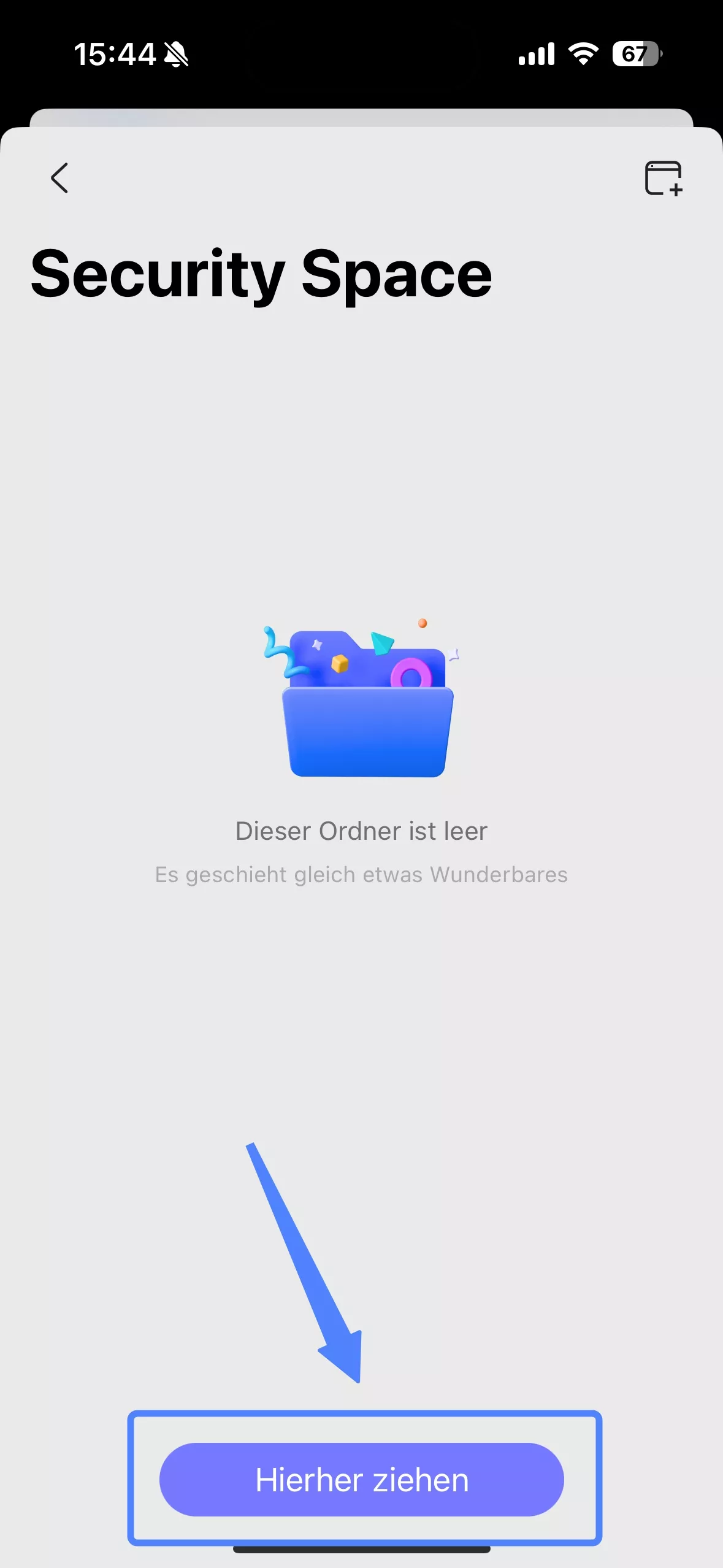 Klicken Sie auf „Hierher ziehen“