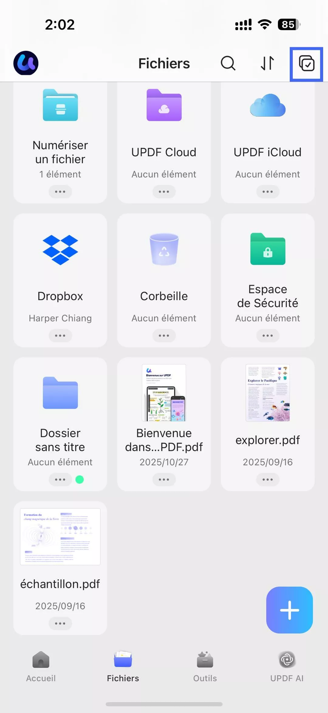 sélectionner plusieurs fichiers