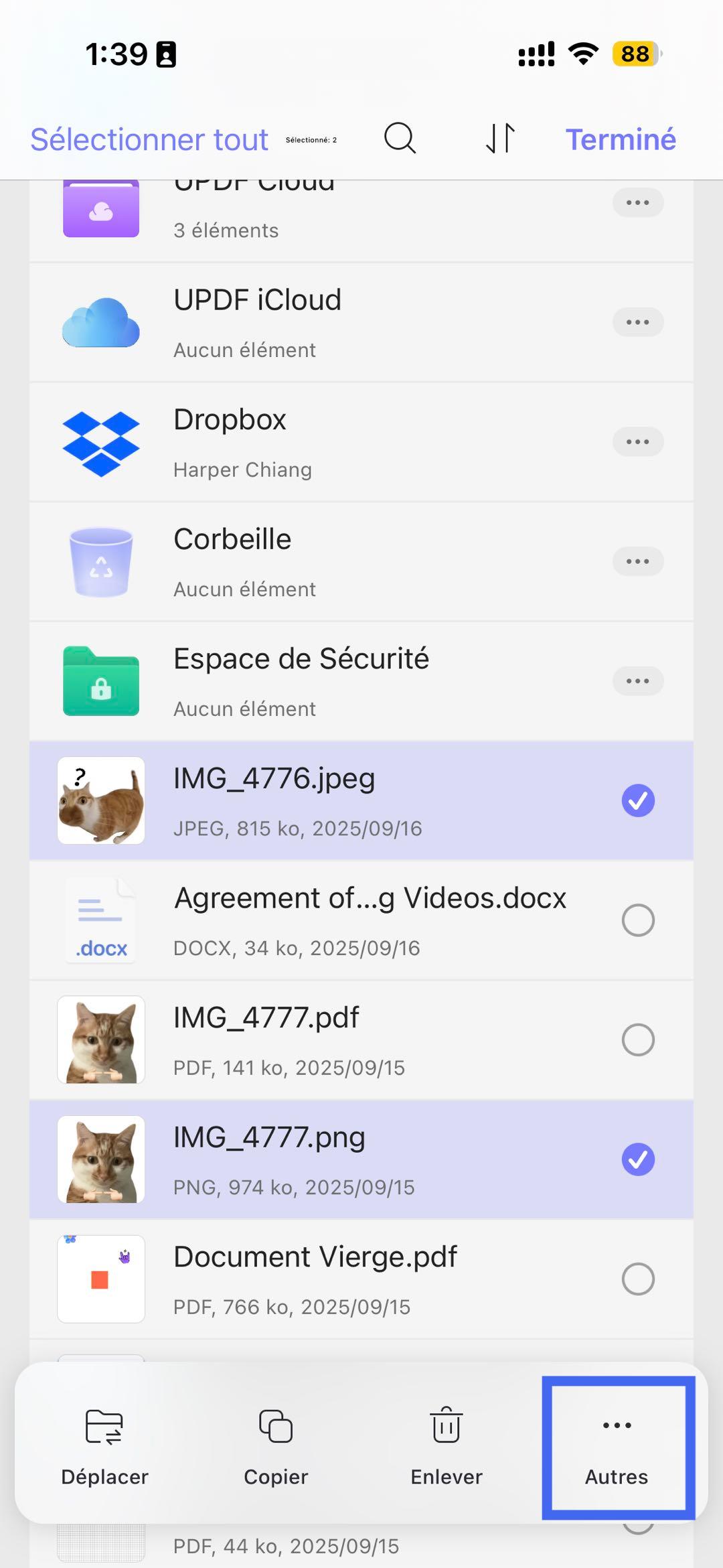selectionner des images