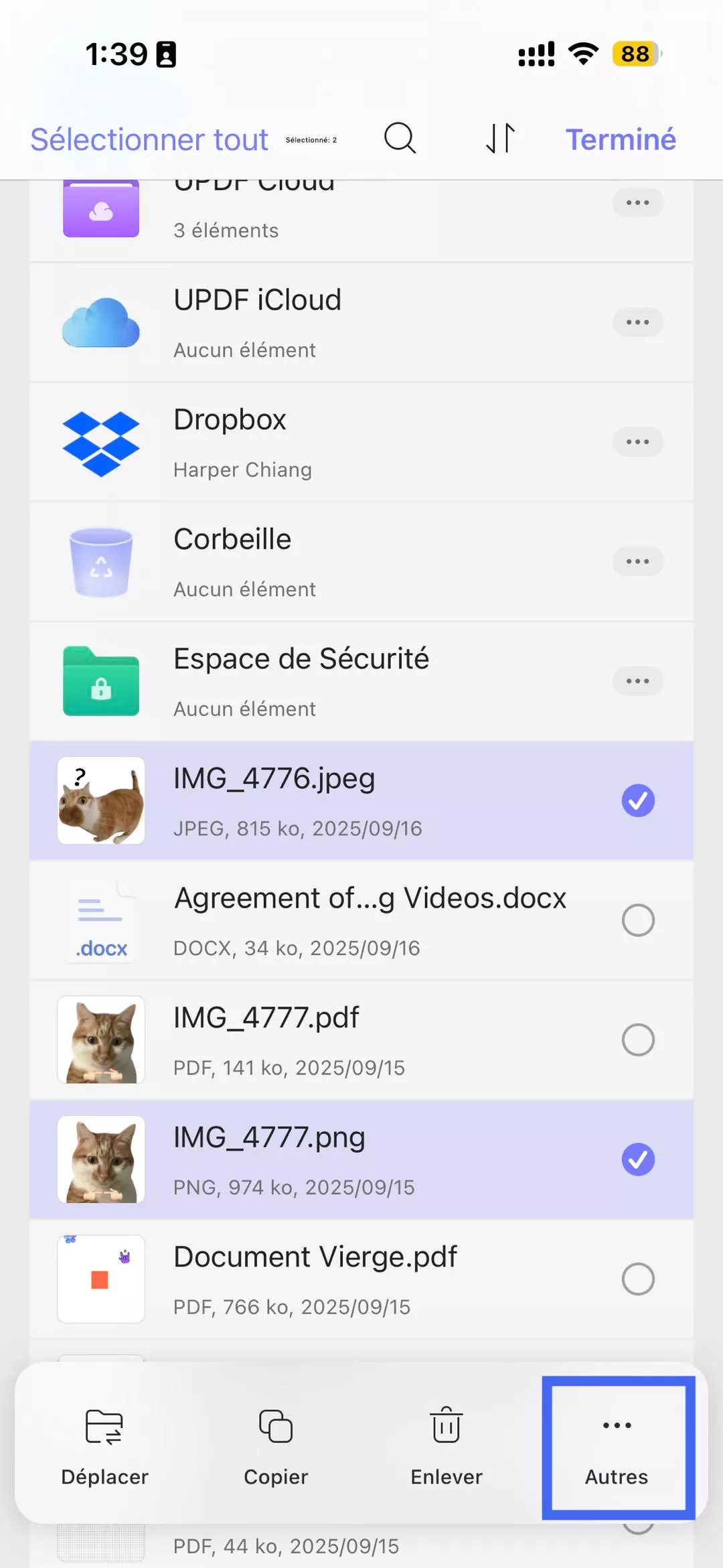 selectionner des images