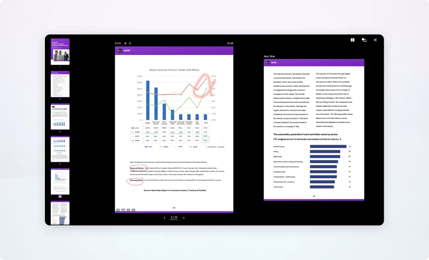 adobe acrobat vs updf slideshow