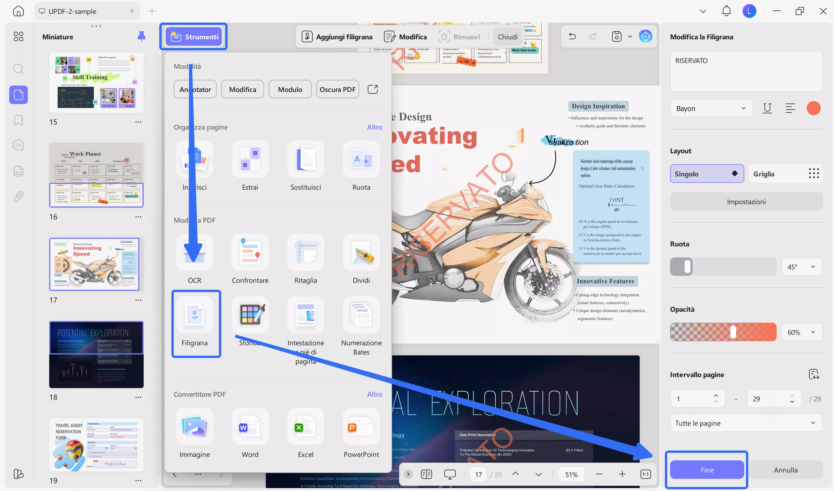 click on the "Add" to add watermark image to PDF with UPDF