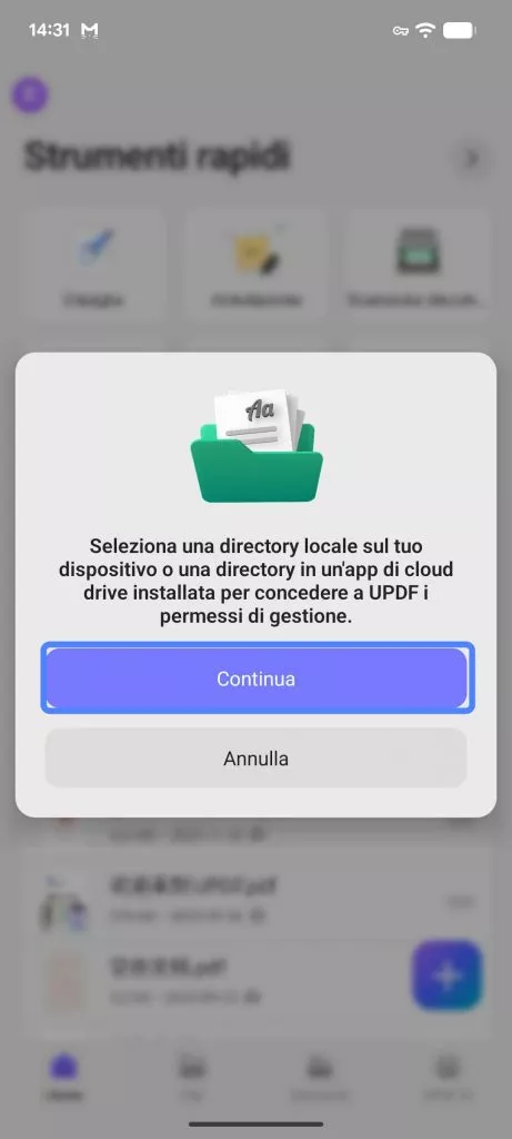 permission to access the files on your device