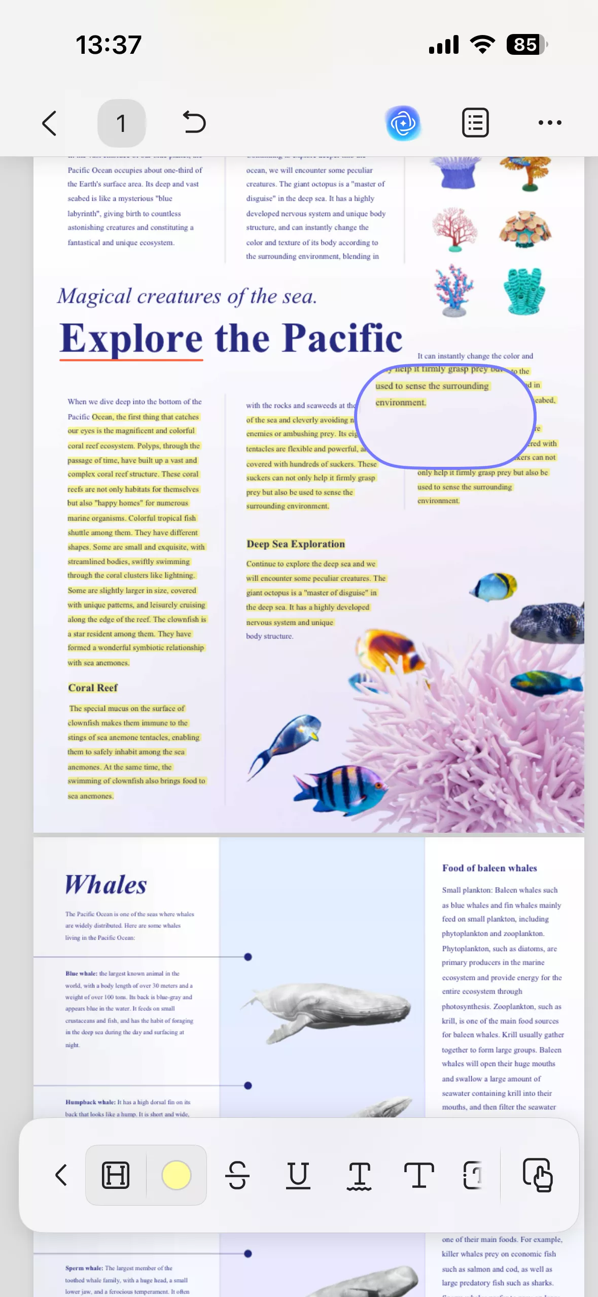 highlight pdf on ios