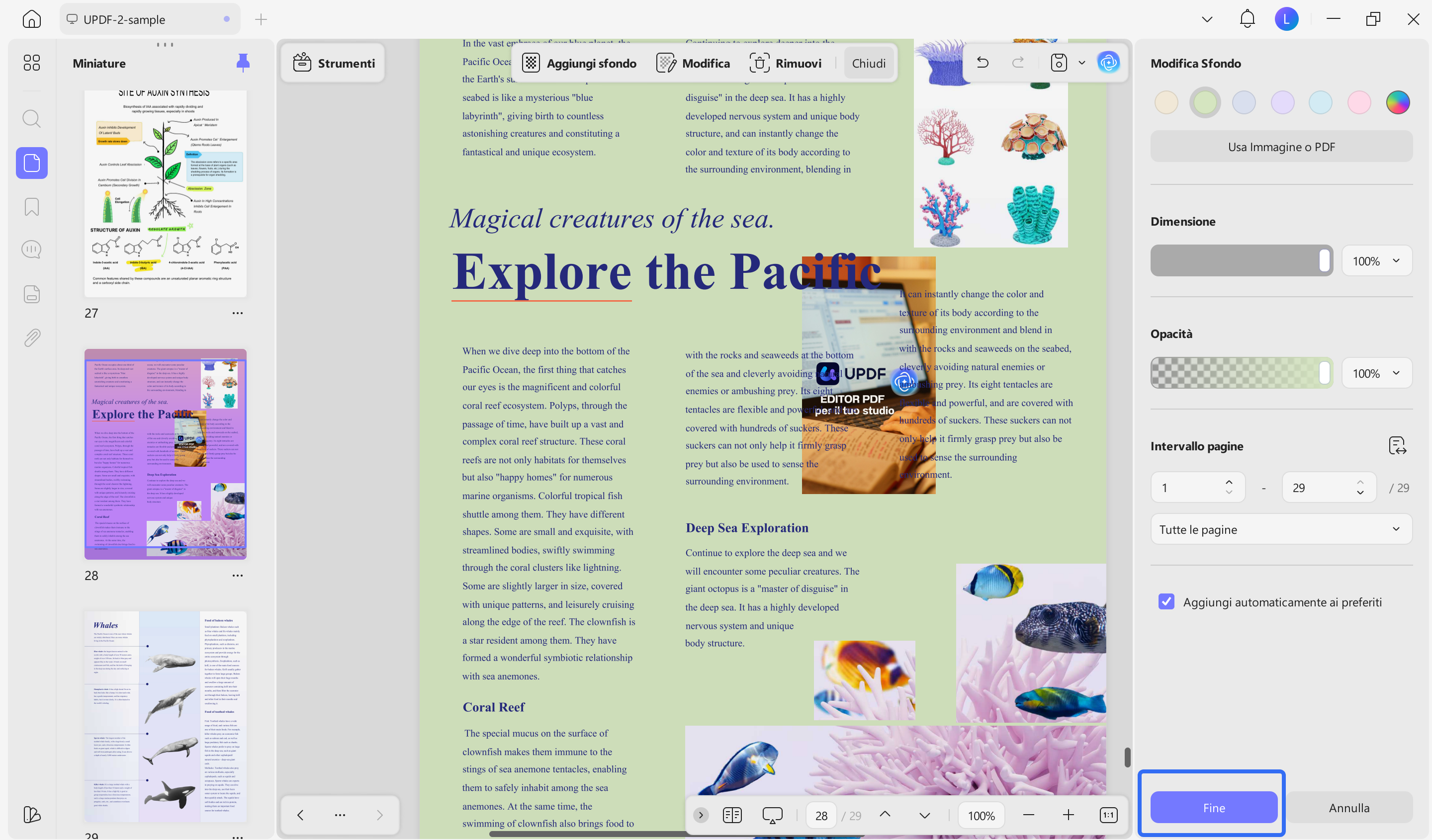 customize the settings to insert the background image to PDF with UPDF.