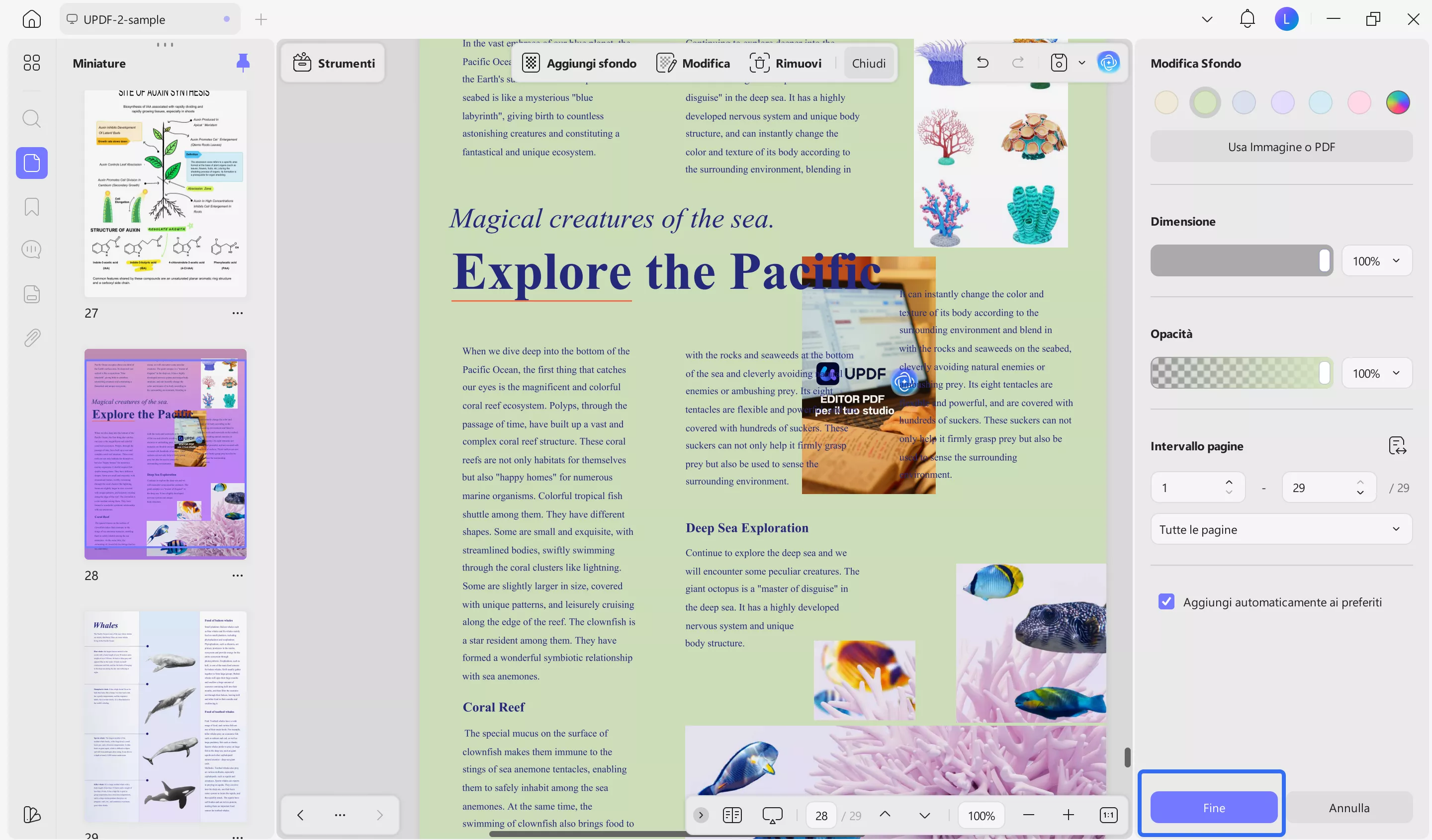 customize the settings to insert the background image to PDF with UPDF.