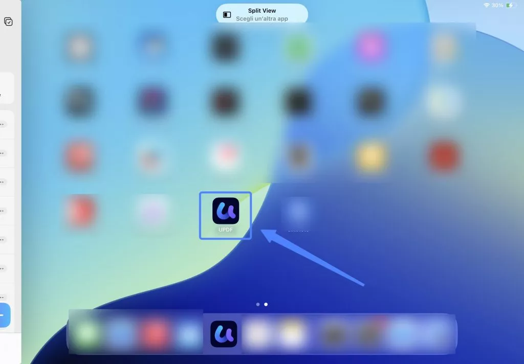 choose updf from the home page ipad