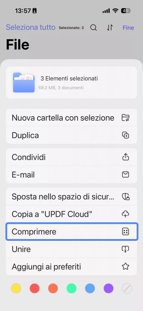 compress file save to ios 