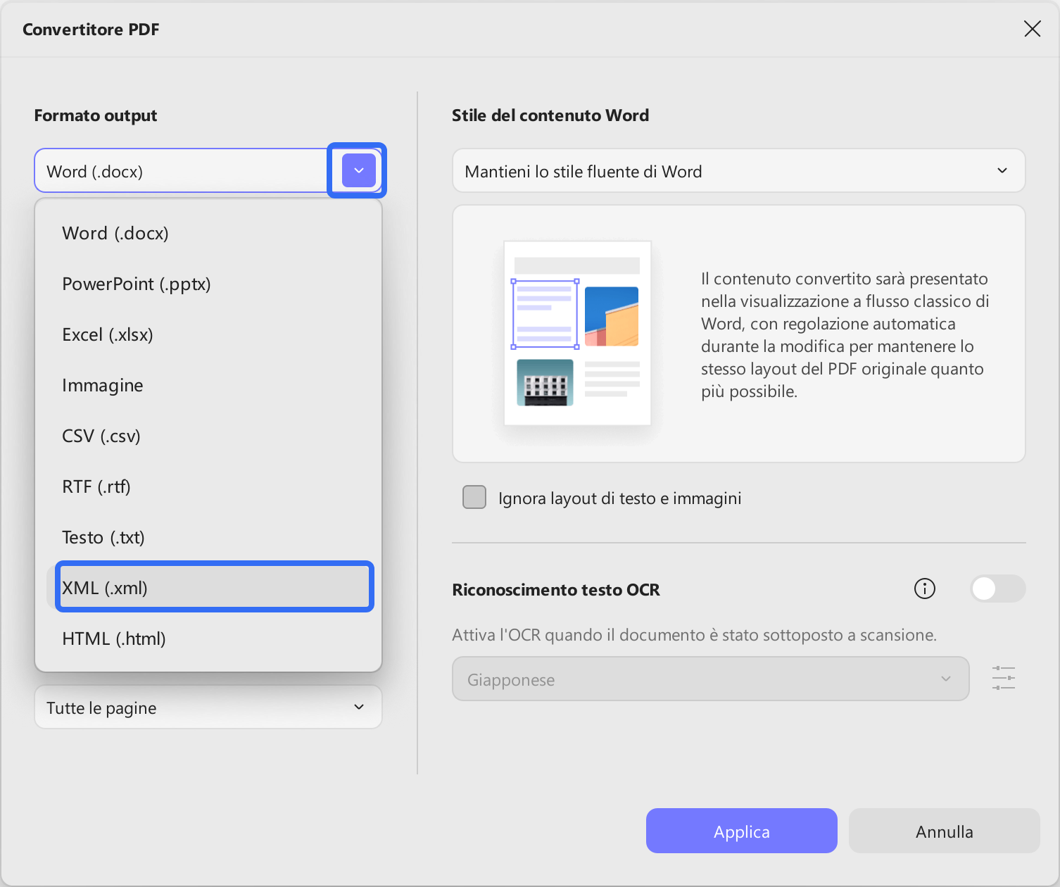 pdf to xml with updf