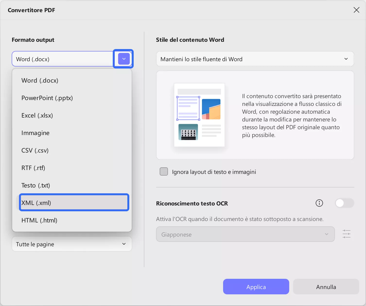 pdf to xml with updf
