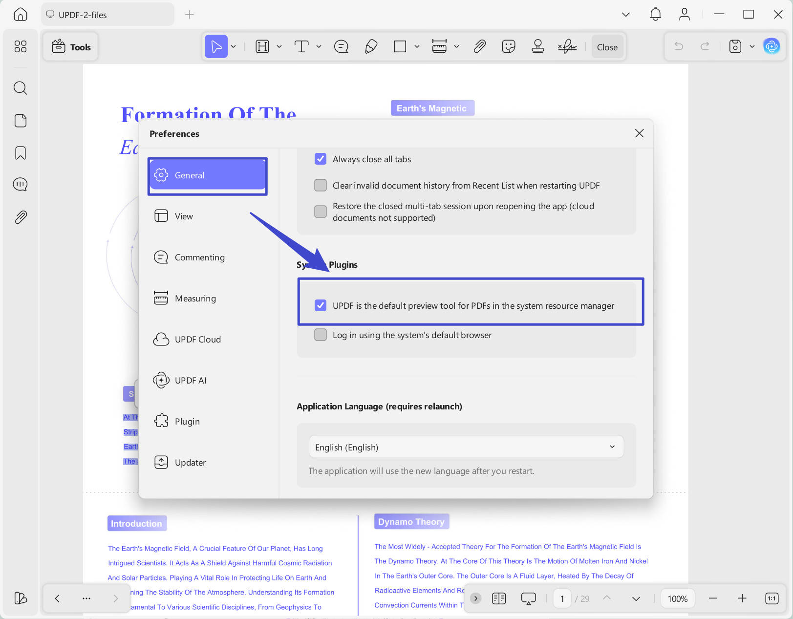 Check UPDF is the default preview tool for PDFs in the system resource manager