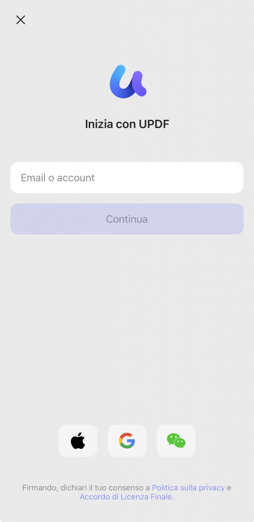 select account to continue