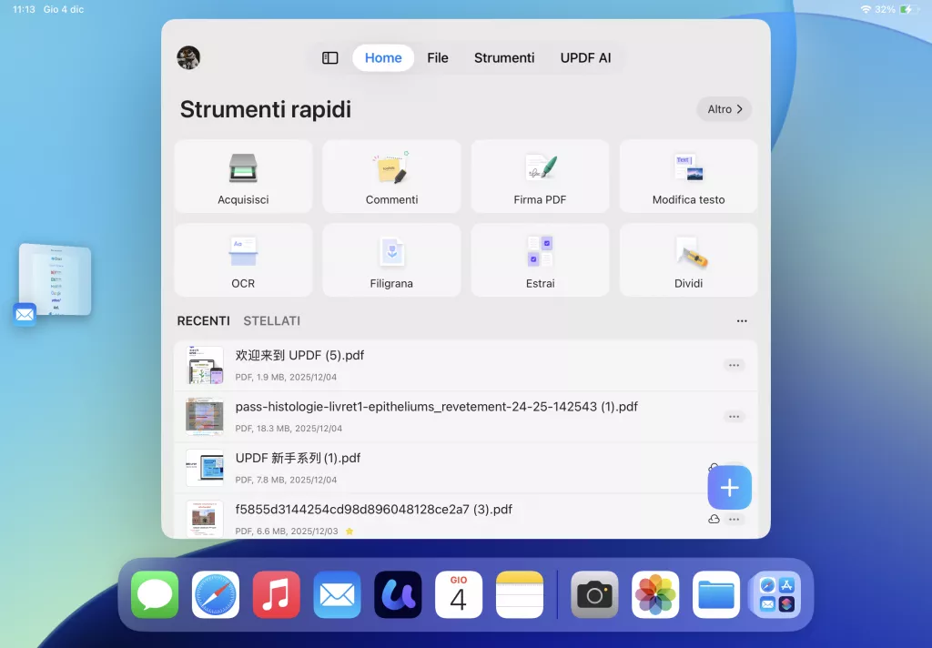 the app you are currently using moves to the front