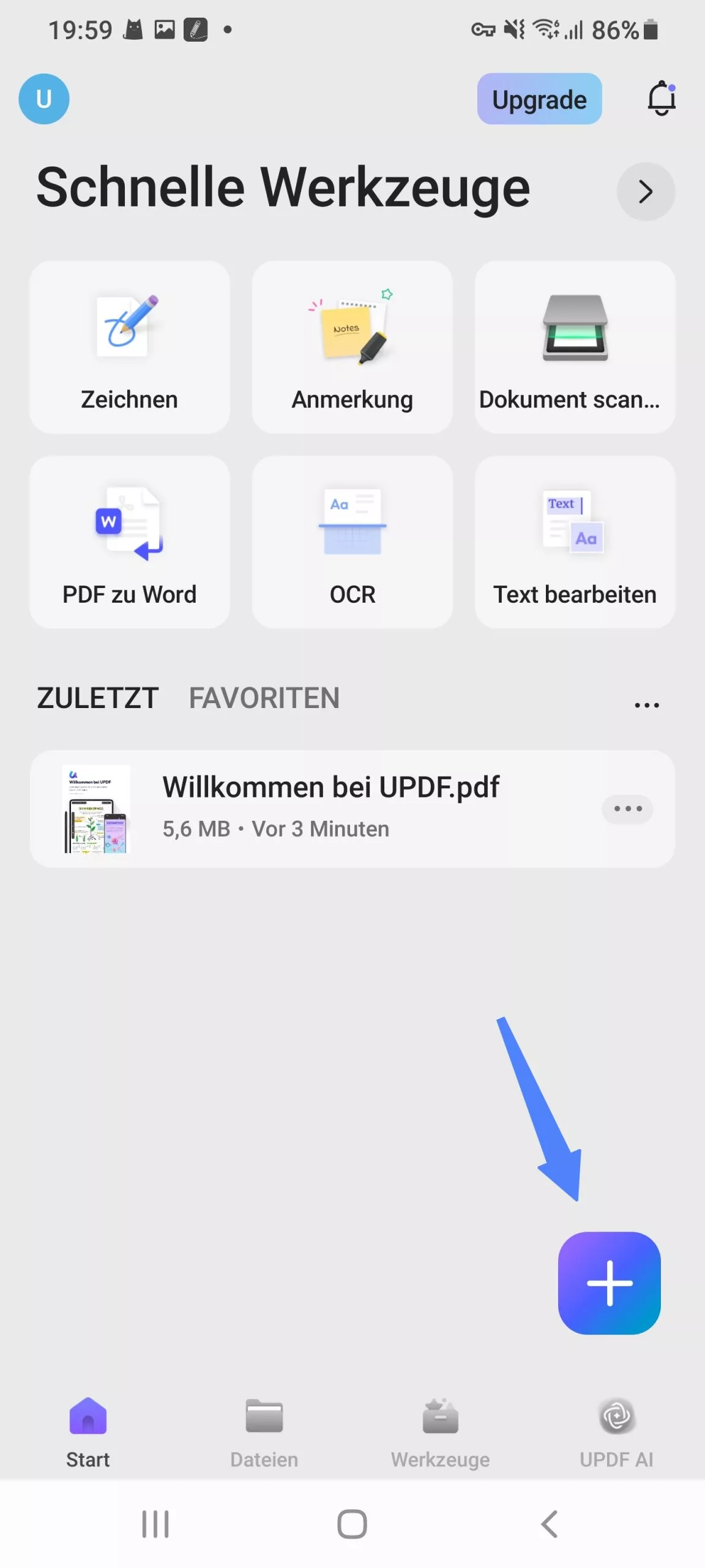 auf die Schaltfläche „+“ klicken 