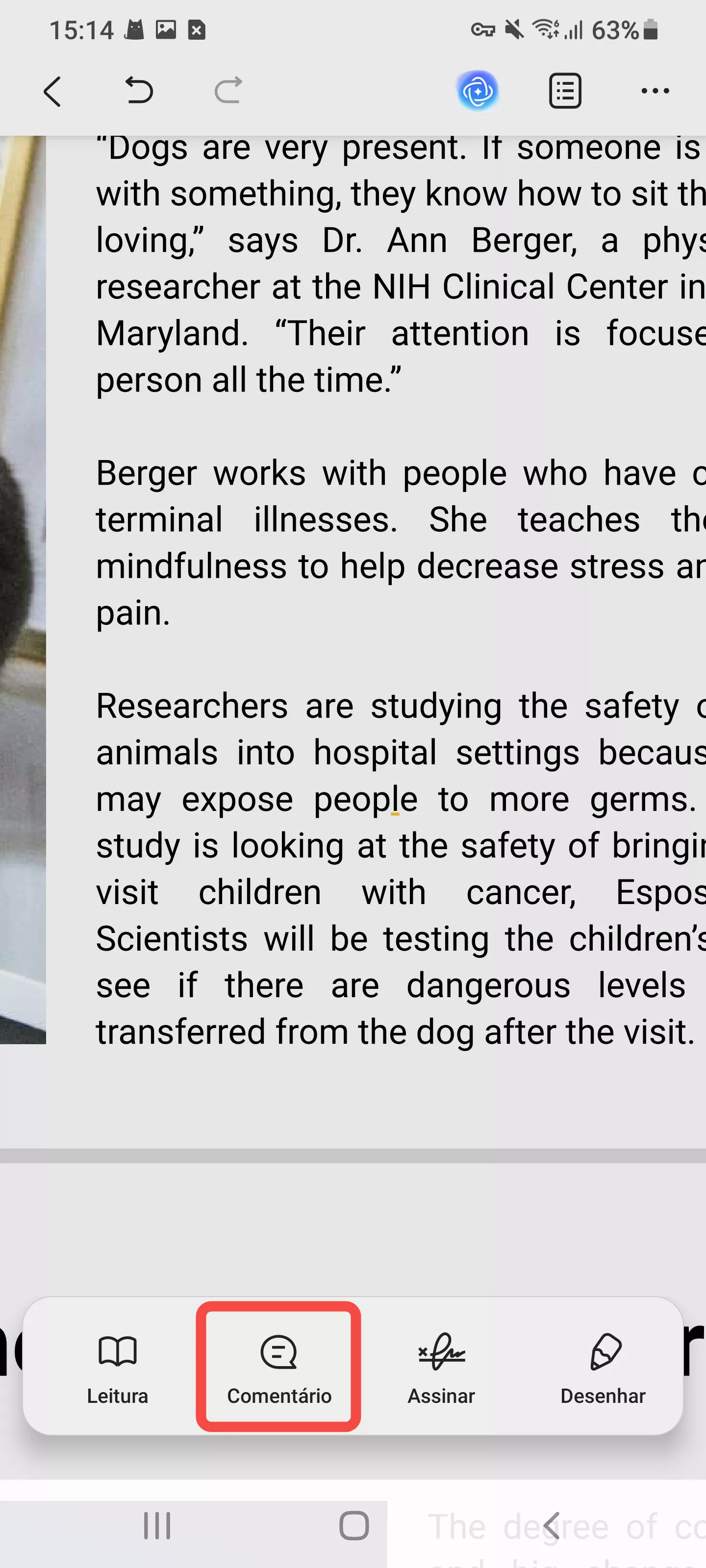 adicionar balão de texto