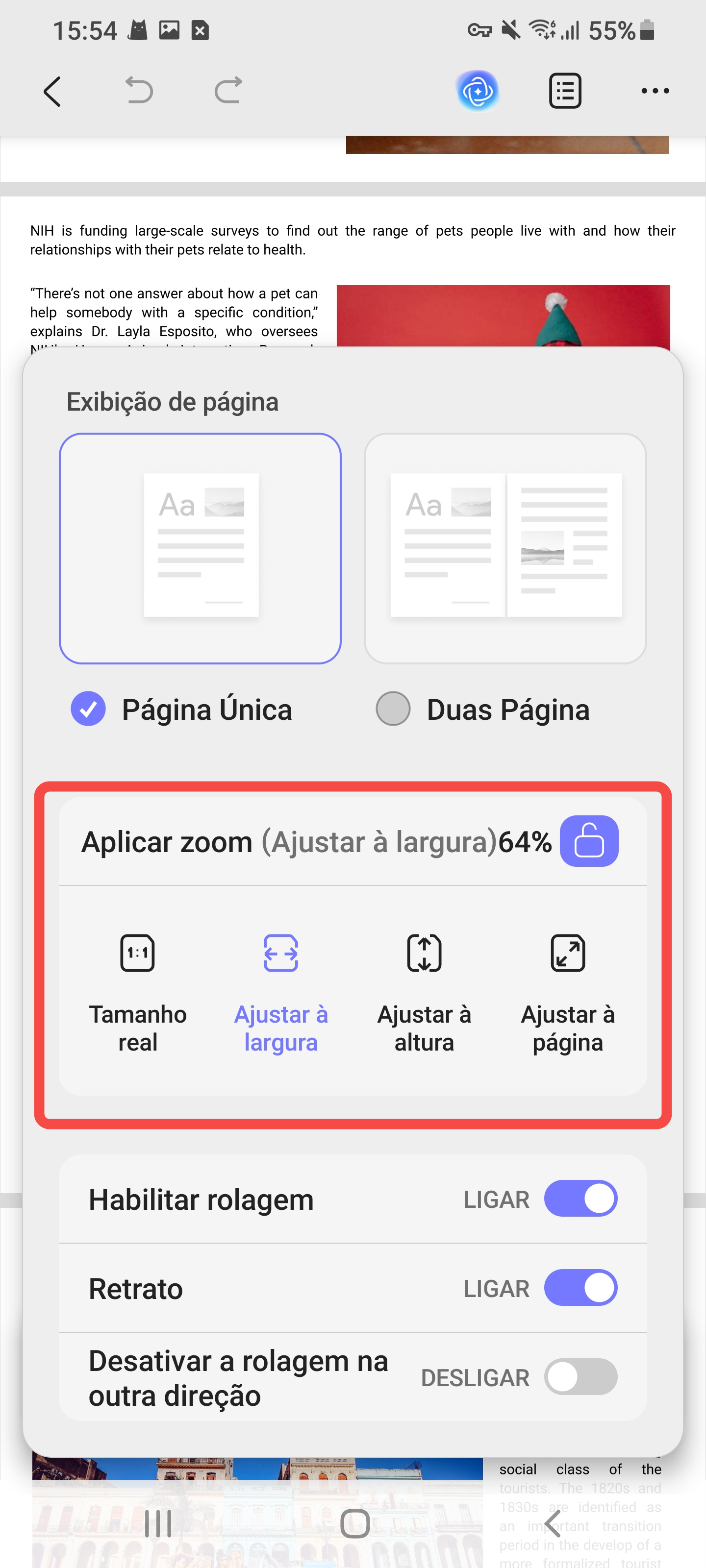 aproximar ou afastar o zoom