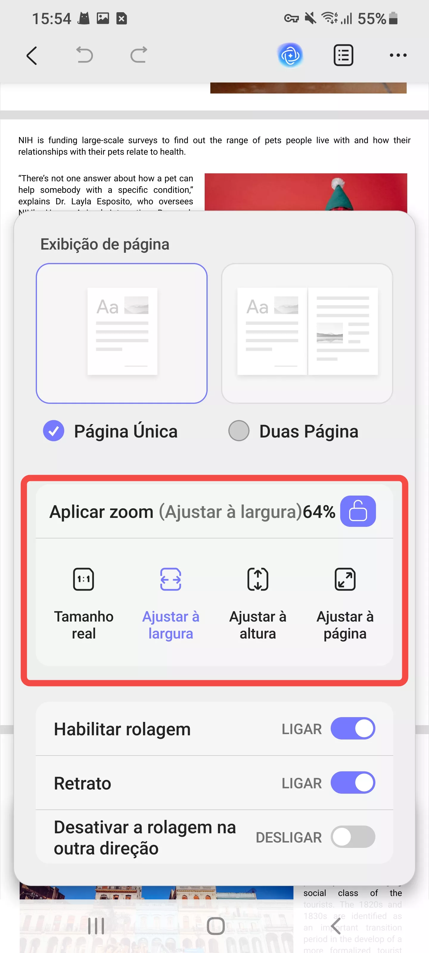 aproximar ou afastar o zoom
