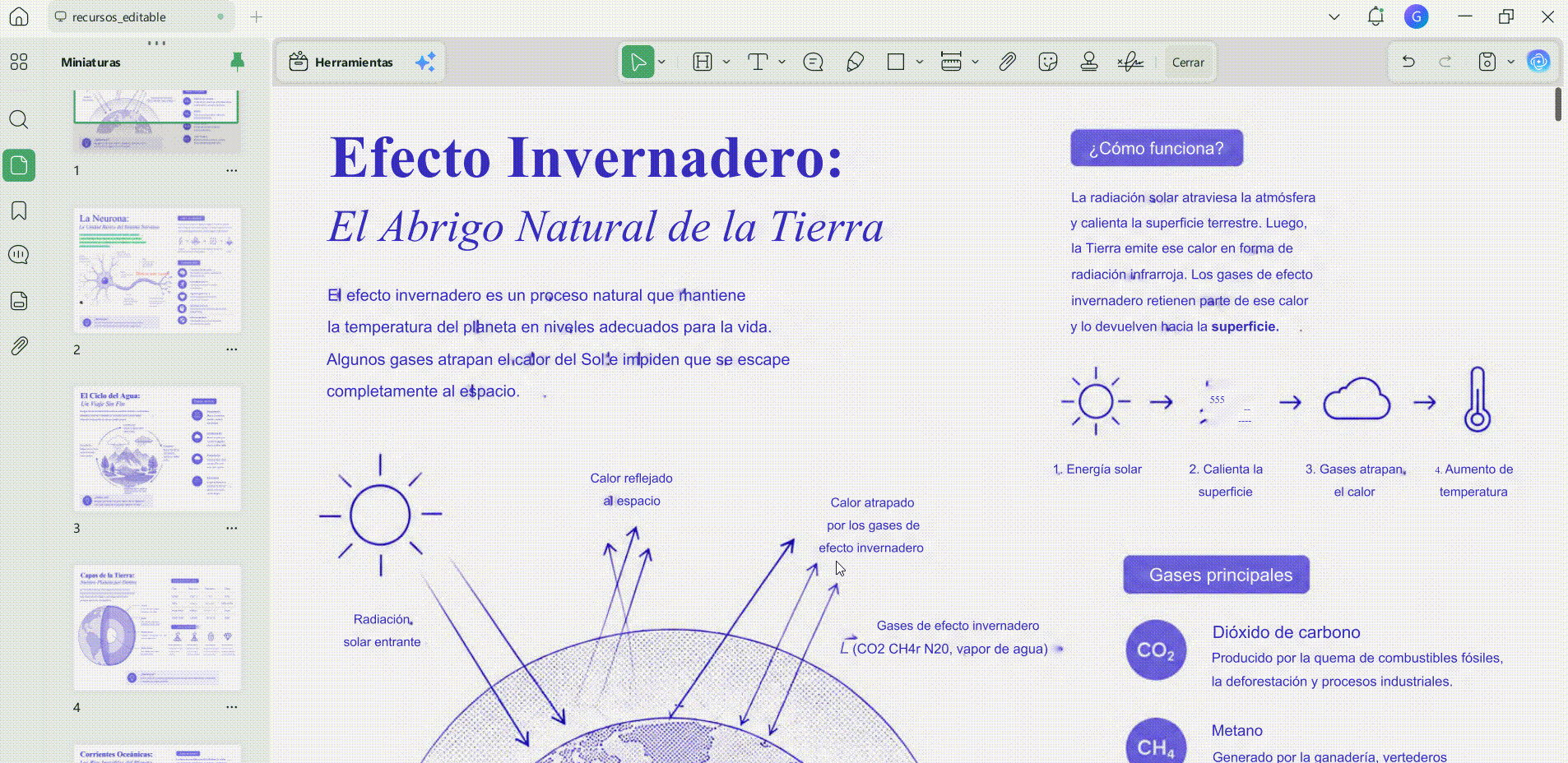 Selecciona las páginas, aplica el giro y guarda el documento