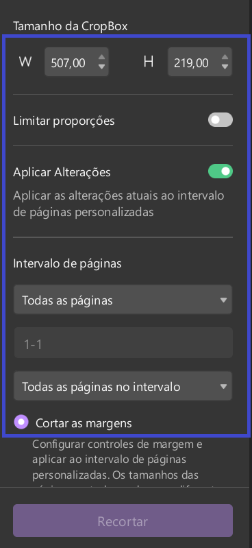 Cortar Páginas em PDF